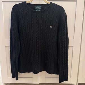 LRL Lauren Ralph Lauren Cable Kit Sweater, Size XL, 100% Cotton, Quiet Luxury